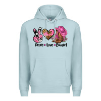 Blue Mist peace love  cowgirl Premium Hoodie - AdoDesignShop