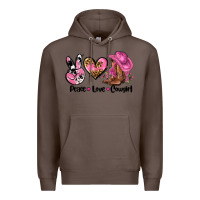 Coffee peace love  cowgirl Premium Hoodie - AdoDesignShop