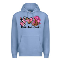 Colony Blue peace love  cowgirl Premium Hoodie - AdoDesignShop