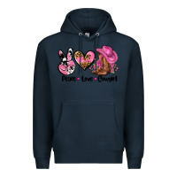 Navy peace love  cowgirl Premium Hoodie - AdoDesignShop