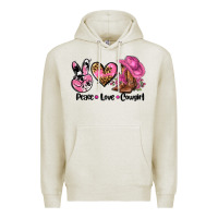 Oatmeal Heather peace love  cowgirl Premium Hoodie - AdoDesignShop