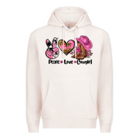 Pale Pink peace love  cowgirl Premium Hoodie - AdoDesignShop