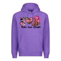 Purple peace love  cowgirl Premium Hoodie - AdoDesignShop