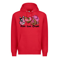 Red peace love  cowgirl Premium Hoodie - AdoDesignShop