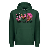Sports Green peace love  cowgirl Premium Hoodie - AdoDesignShop