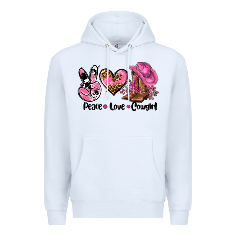 Peace Love  Cowgirl Premium Hoodie by AdoDesignShop | Teevron