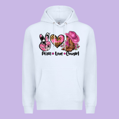 Peace Love  Cowgirl Premium Hoodie Designed By Adodesignshop