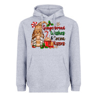 Heather Grey gingerbread wishes and cocoa kisses Heavyweight Hoodie - Zillion Design Studio