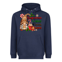 Navy gingerbread wishes and cocoa kisses Heavyweight Hoodie - Zillion Design Studio