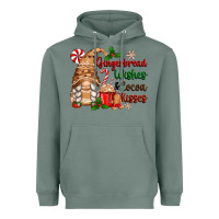 Sage gingerbread wishes and cocoa kisses Heavyweight Hoodie - Zillion Design Studio