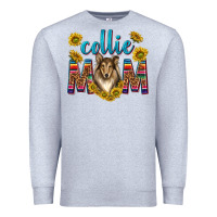 Heather Grey western collie mom Premium Sweatshirt - texasbilliewilder