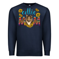 Navy western collie mom Premium Sweatshirt - texasbilliewilder