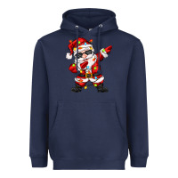 Navy dabbing santa with christmas lights Heavyweight Hoodie - Zillion Design Studio