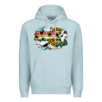 Blue Mist Massachusetts State Map Premium Hoodie - RanaPortraitStore