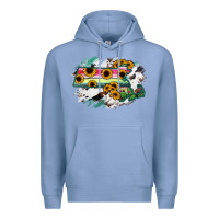 Colony Blue Massachusetts State Map Premium Hoodie - RanaPortraitStore