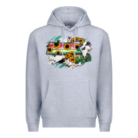 Heather Grey Massachusetts State Map Premium Hoodie - RanaPortraitStore