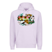 Lilac Massachusetts State Map Premium Hoodie - RanaPortraitStore