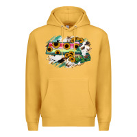Mustard Massachusetts State Map Premium Hoodie - RanaPortraitStore