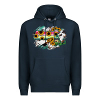 Navy Massachusetts State Map Premium Hoodie - RanaPortraitStore