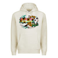 Oatmeal Heather Massachusetts State Map Premium Hoodie - RanaPortraitStore