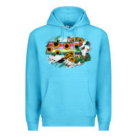 Ocean Blue Massachusetts State Map Premium Hoodie - RanaPortraitStore