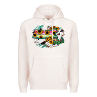 Pale Pink Massachusetts State Map Premium Hoodie - RanaPortraitStore