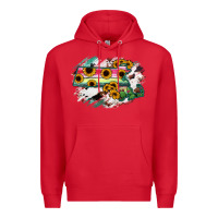 Red Massachusetts State Map Premium Hoodie - RanaPortraitStore