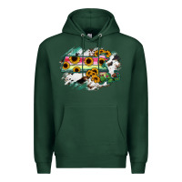 Sports Green Massachusetts State Map Premium Hoodie - RanaPortraitStore