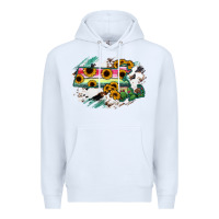 White Massachusetts State Map Premium Hoodie - RanaPortraitStore