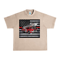 French Oak thin red line American flag fire truck Urban Heavy Tee - Artiststas