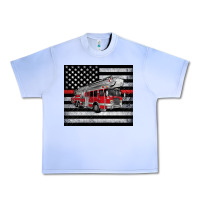 Grape Ice thin red line American flag fire truck Urban Heavy Tee - Artiststas