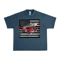 Midnight Navy thin red line American flag fire truck Urban Heavy Tee - Artiststas