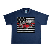 Navy thin red line American flag fire truck Urban Heavy Tee - Artiststas