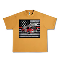 Peanut Butter thin red line American flag fire truck Urban Heavy Tee - Artiststas