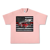 Salmon thin red line American flag fire truck Urban Heavy Tee - Artiststas