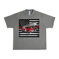 Tornado thin red line American flag fire truck Urban Heavy Tee - Artiststas