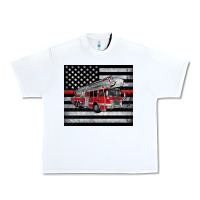 White thin red line American flag fire truck Urban Heavy Tee - Artiststas