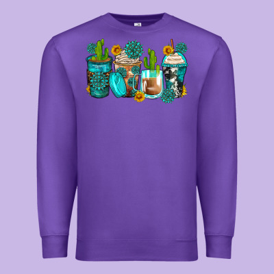 Gemstone Coffee Cups Premium Sweatshirt Designed By Zillion Design Studio