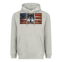Moon Dust Wolf with american flag and leopard Heavyweight Hoodie - RanaPortraitStore