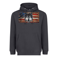 Smoke Wolf with american flag and leopard Heavyweight Hoodie - RanaPortraitStore
