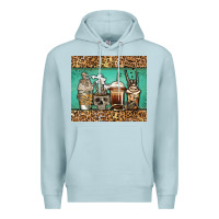Blue Mist skeleton coffee cups Premium Hoodie - Jasminsmagicworld