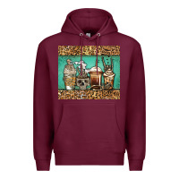 Burgundy skeleton coffee cups Premium Hoodie - Jasminsmagicworld