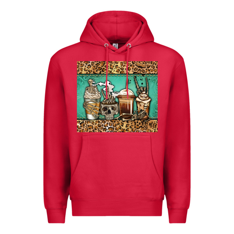 Skeleton Coffee Cups Premium Hoodie by Jasminsmagicworld | Teevron