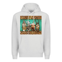 Dove Grey skeleton coffee cups Premium Hoodie - Jasminsmagicworld
