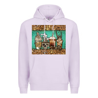 Lilac skeleton coffee cups Premium Hoodie - Jasminsmagicworld