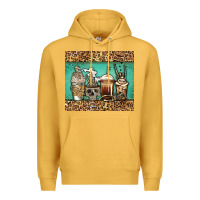 Mustard skeleton coffee cups Premium Hoodie - Jasminsmagicworld