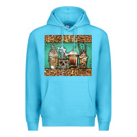Ocean Blue skeleton coffee cups Premium Hoodie - Jasminsmagicworld