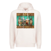 Pale Pink skeleton coffee cups Premium Hoodie - Jasminsmagicworld