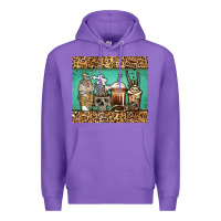 Purple skeleton coffee cups Premium Hoodie - Jasminsmagicworld