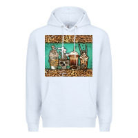 White skeleton coffee cups Premium Hoodie - Jasminsmagicworld